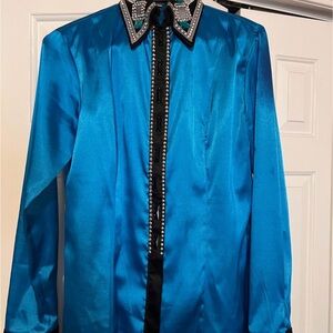 Western show shirt hidden zip